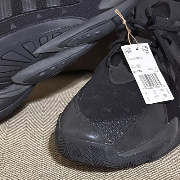 NWT Adidas Crazy BYW 2.0 Men Triple Black Basketball Sneaker/Shoe GX0043 Size 19 - Picture 4 of 16
